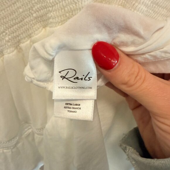 Rails Jasmine Linen Mini Dress White Lace Detail Size XL - Picture 4 of 6